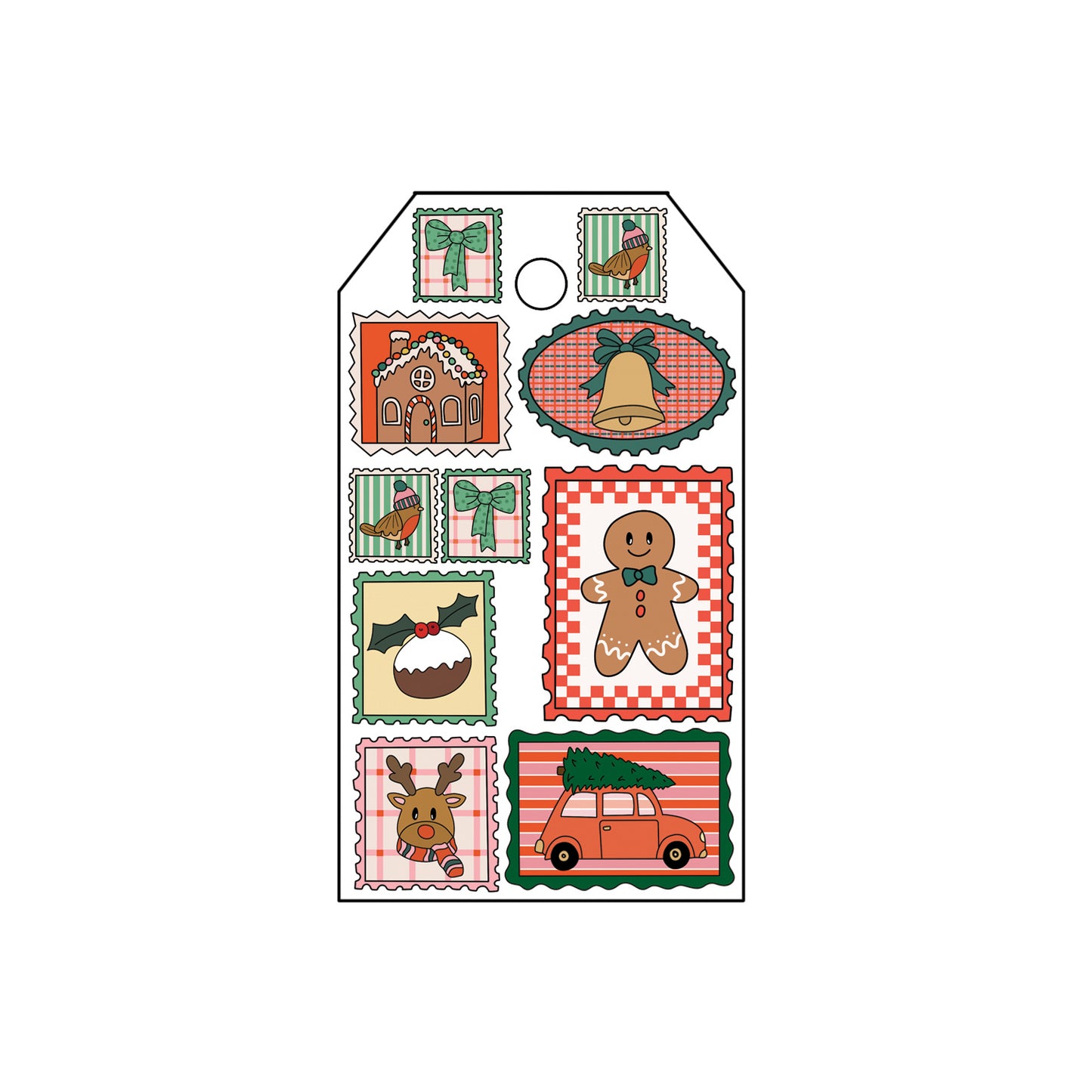 Holiday Stamps Gift Tags - Pack of 10