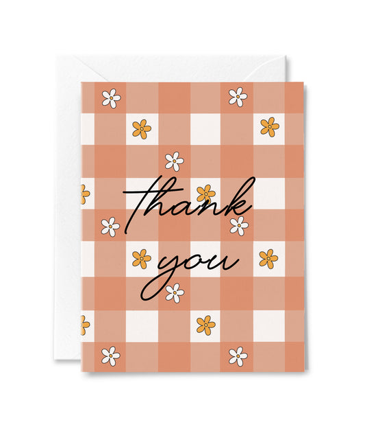 Thank You Flowers Gingham