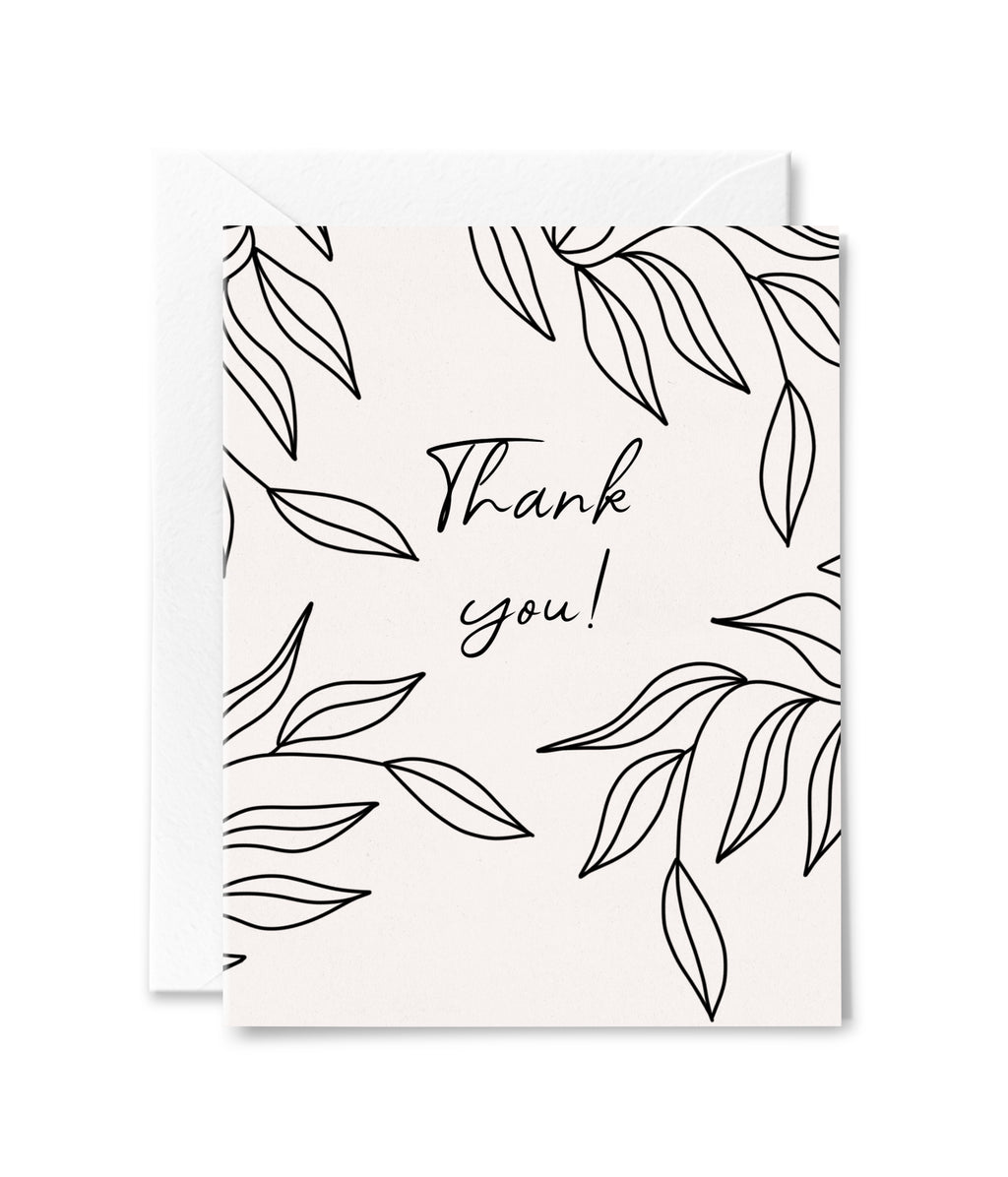 Thank You Leaves Outline